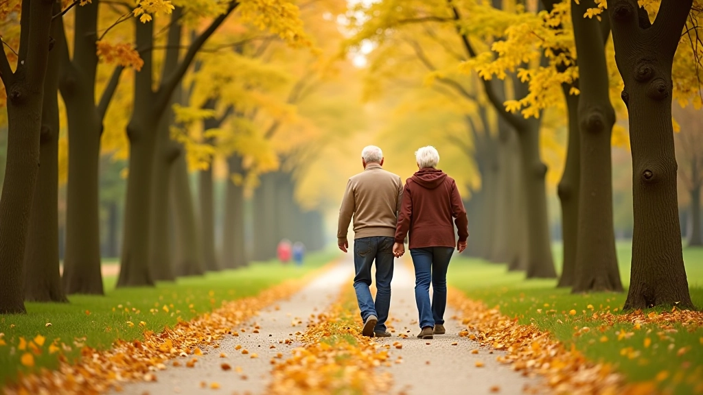 Jūrmalas parks ar zaļiem kokiem un ceļiem pensionāru pastaigas laikā